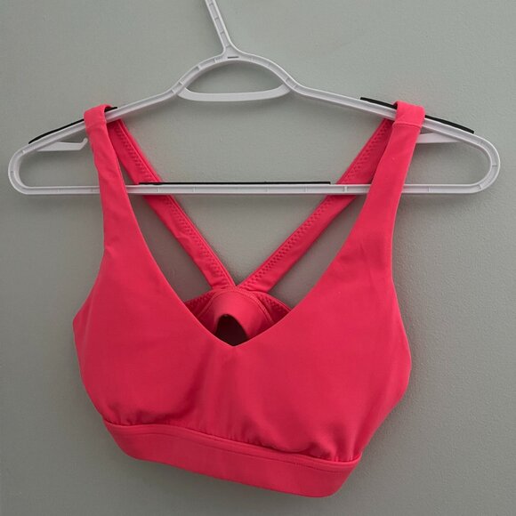 Bright Coral Pink Arie Sports Bra with Padding Size Small - Picture 1 of 8